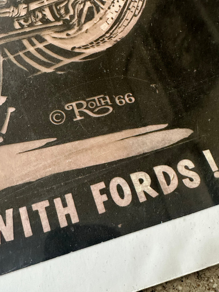 1966 ROTH Studios original acetate for the 55 Chevy Draggin' Machine t-shirt.