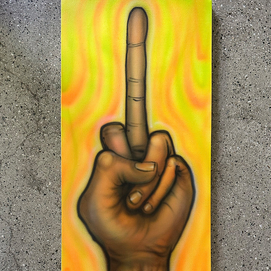 Von Franco original "F.U.!" airbrush on canvas