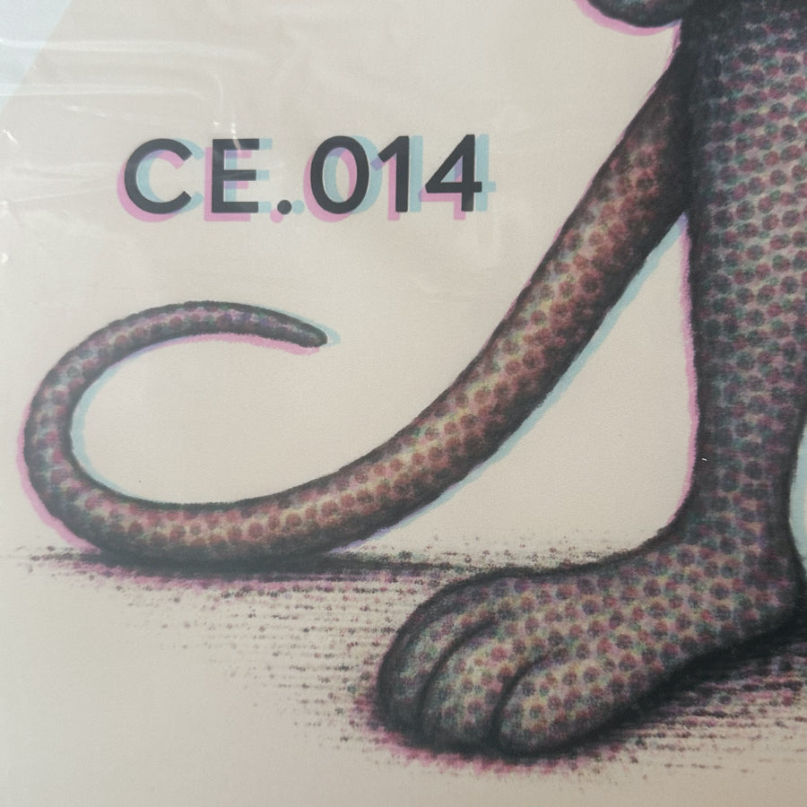 Small Block supersized decal print CE.014 edition mark and tail detail