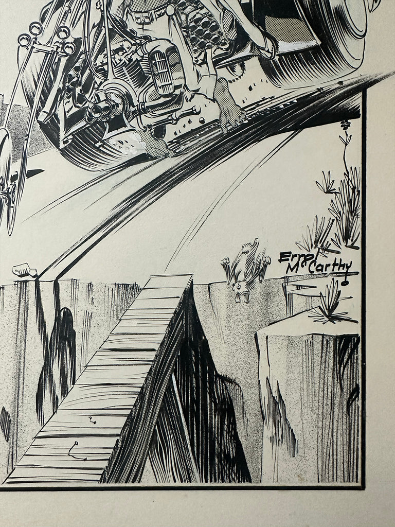 Original Hot Rod CARtoons pen and ink art by Errol McCarthy