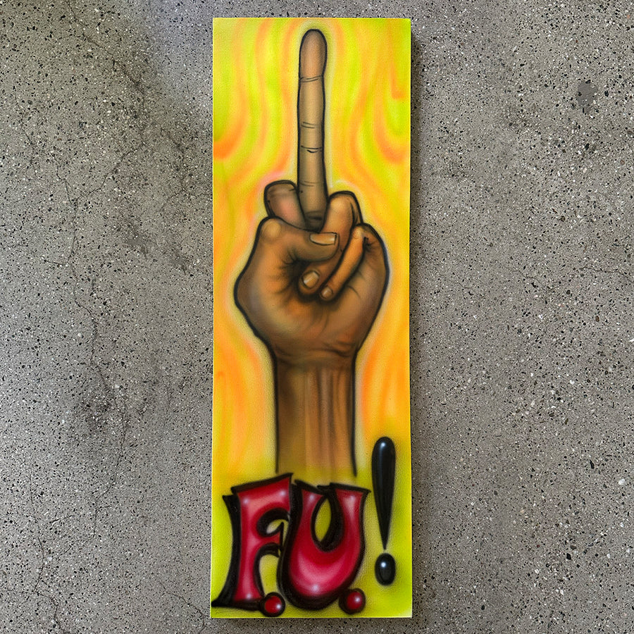 Von Franco original "F.U.!" airbrush on canvas