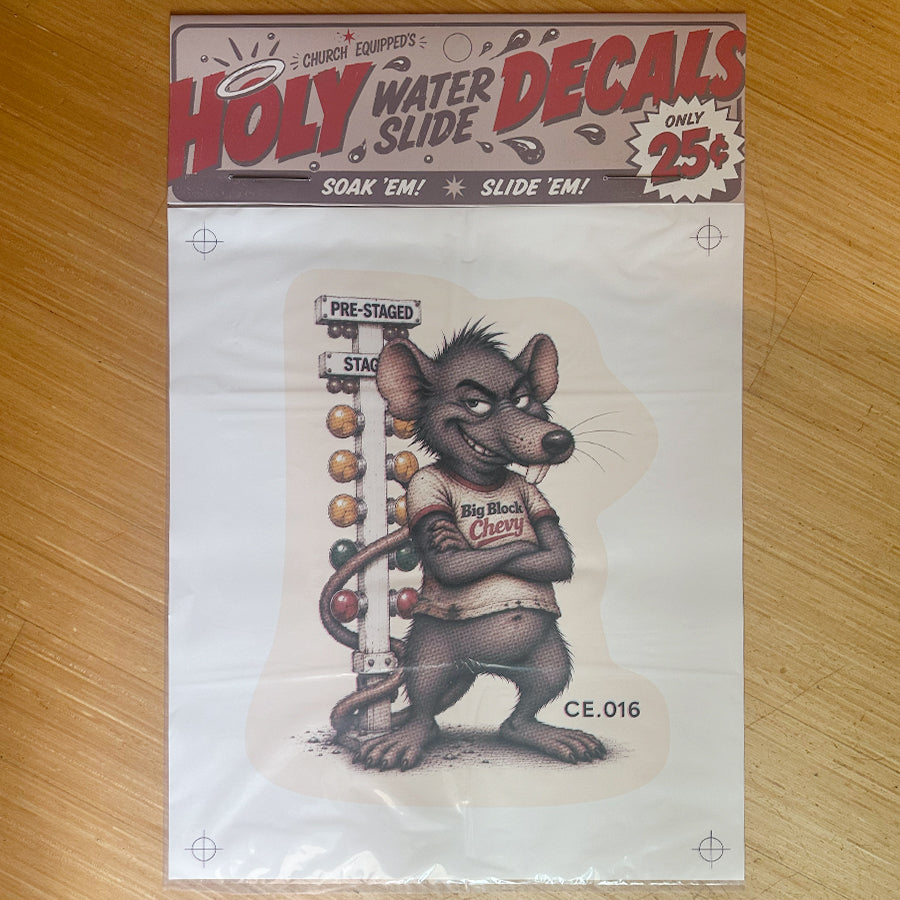 SUPERSIZED Big Block Holy Water Slide Decal print in package