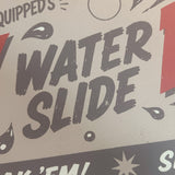Big Block supersized decal print Holy Water Slide header card lettering detail