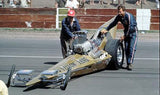 Race used Ed "Big Daddy" Roth Yellow Fang dragster DEIST parachutes.