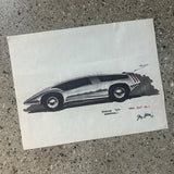 5 FAR OUT Porsche concept drawings from The Barris Shop.