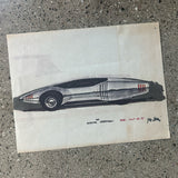 5 FAR OUT Porsche concept drawings from The Barris Shop.