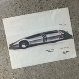 5 FAR OUT Porsche concept drawings from The Barris Shop.