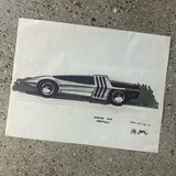 5 FAR OUT Porsche concept drawings from The Barris Shop.